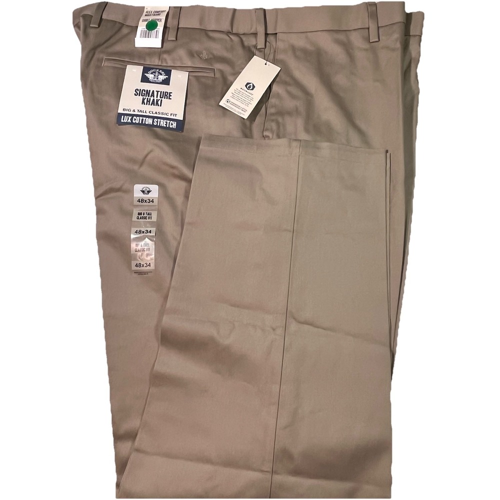 Dockers Signature Khaki Big & Tall Classic Fit Lux Cotton Stretch 48x32 NWT